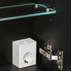 Colonna bagno sospesa 35x160h cm 1 anta 2 cassetti nero Serif