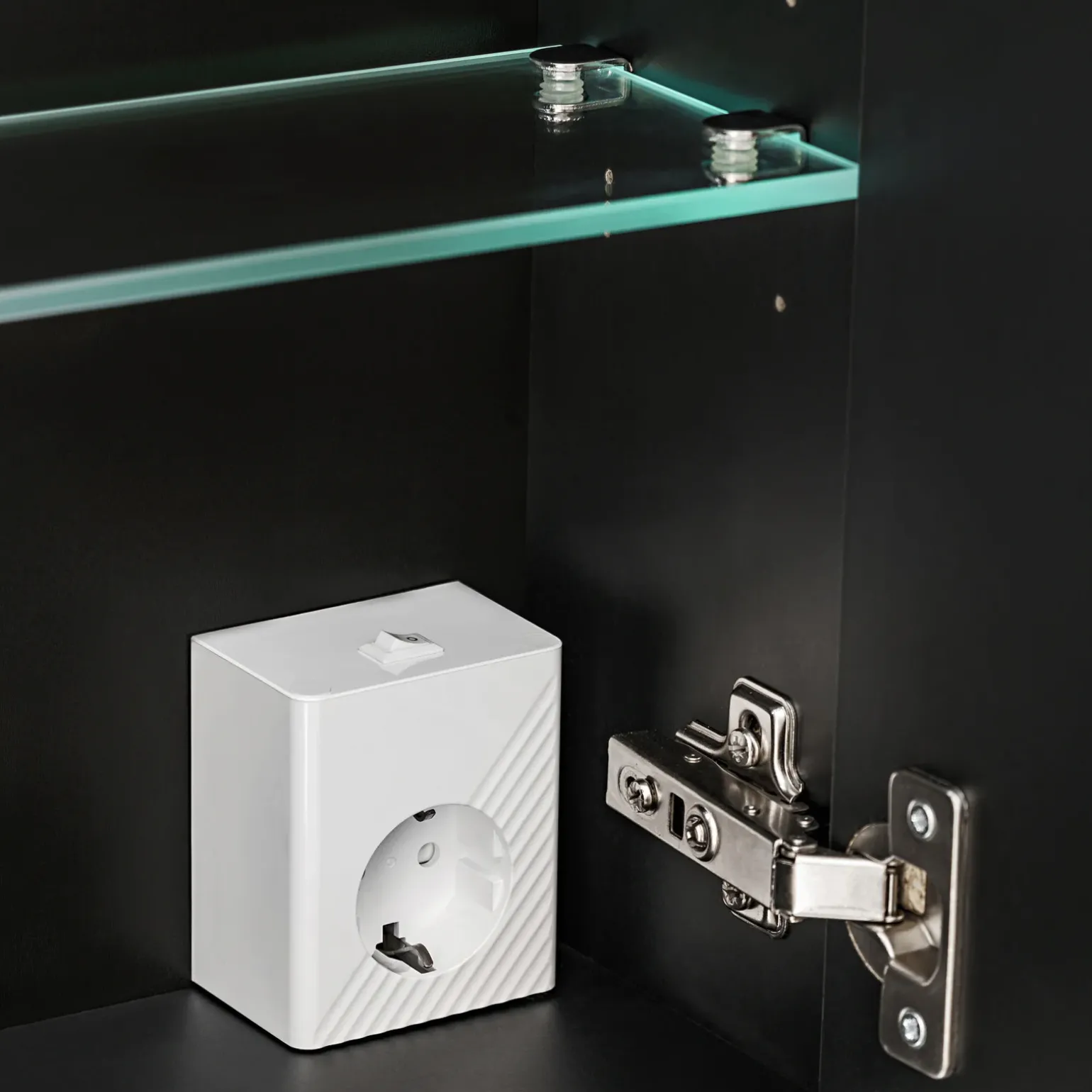 Colonna bagno sospesa 35x160h cm 1 anta 2 cassetti nero Serif