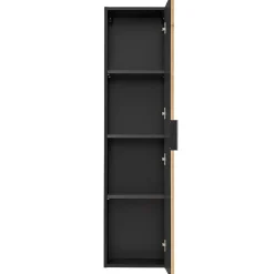 Colonna bagno sospesa 35x140h cm cannettato 1 anta quercia antracite Limpid