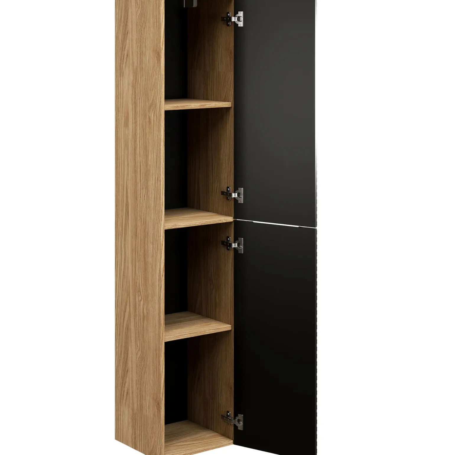 Colonna bagno sospesa 35x170h cm 2 ante nero rovere Swim
