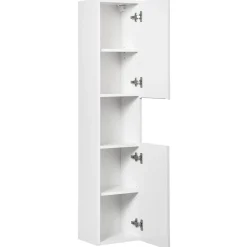 Colonna bagno sospesa 30x140h cm cannettato 2 ante bianco Cleany