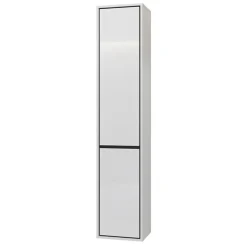 Colonna bagno sospesa 35x172h cm 2 ante bianco lucido nero Linda