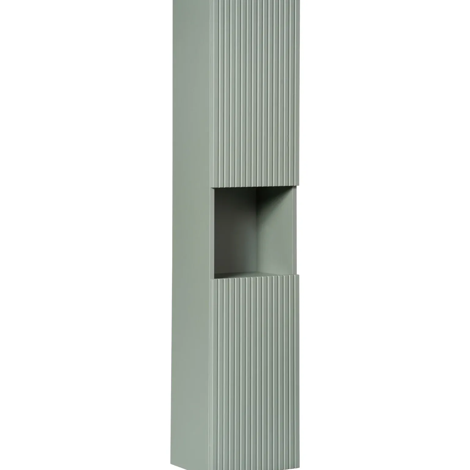 Colonna bagno sospesa 30x140h cm cannettato 2 ante verde salvia Greeny