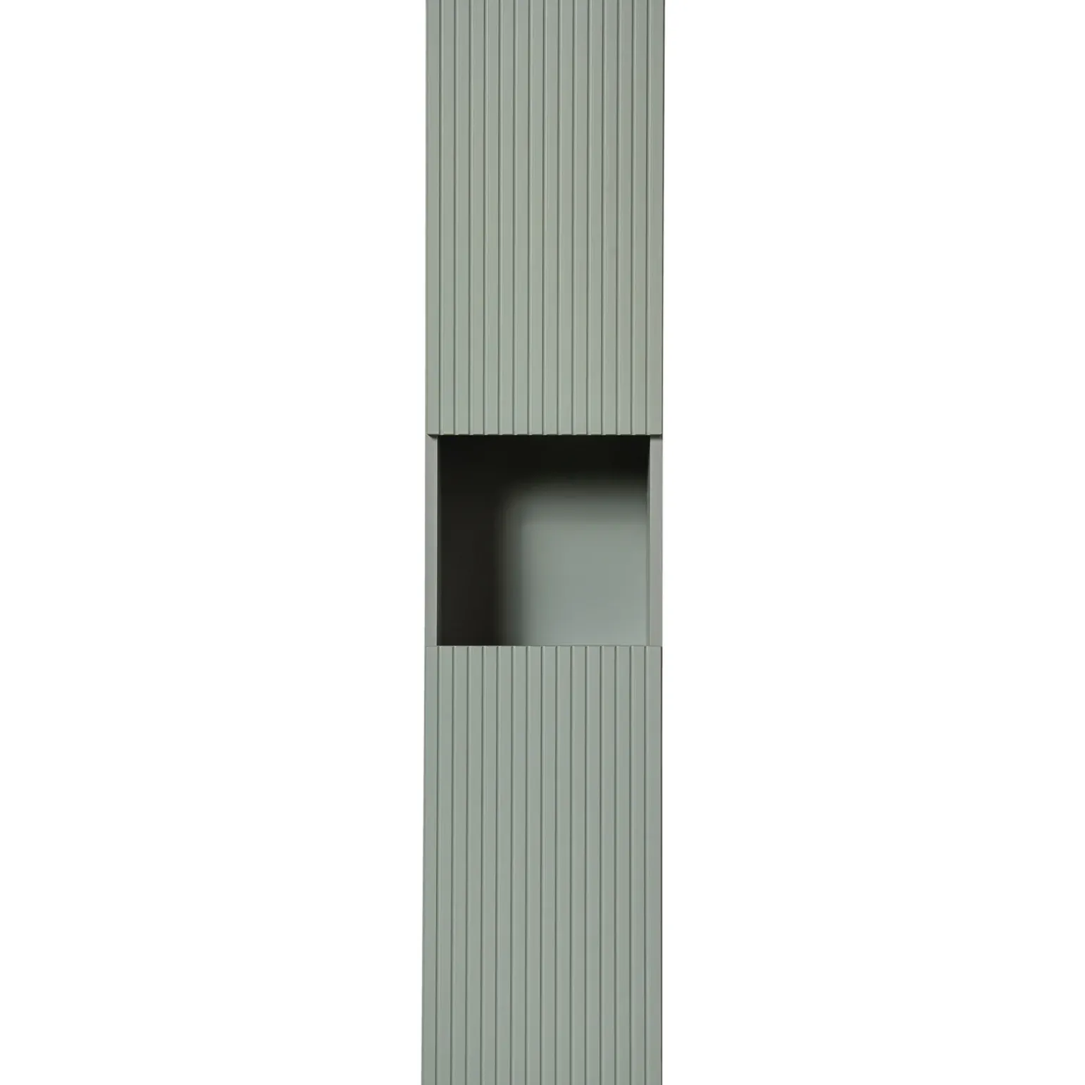 Colonna bagno sospesa 30x140h cm cannettato 2 ante verde salvia Greeny