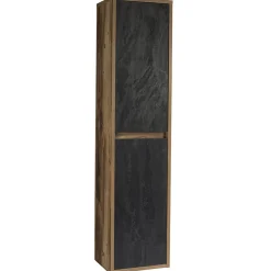 Colonna bagno sospesa 40x170h cm 2 ante rovere antracite Stony