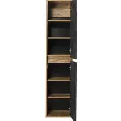 Colonna bagno sospesa 40x170h cm 2 ante rovere antracite Stony