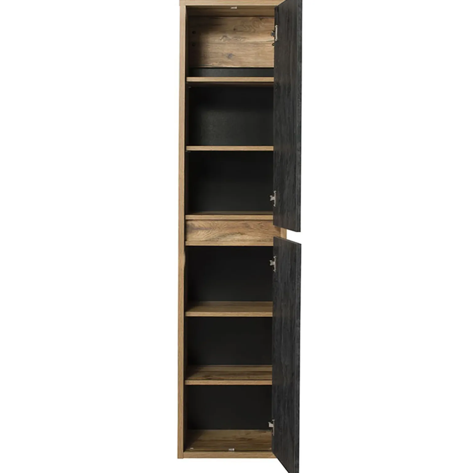 Colonna bagno sospesa 40x170h cm 2 ante rovere antracite Stony