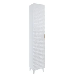 Colonna bagno 35x198h cm 1 anta bianco frontale decorato Konny