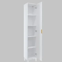 Colonna bagno 35x198h cm 1 anta bianco frontale decorato Konny