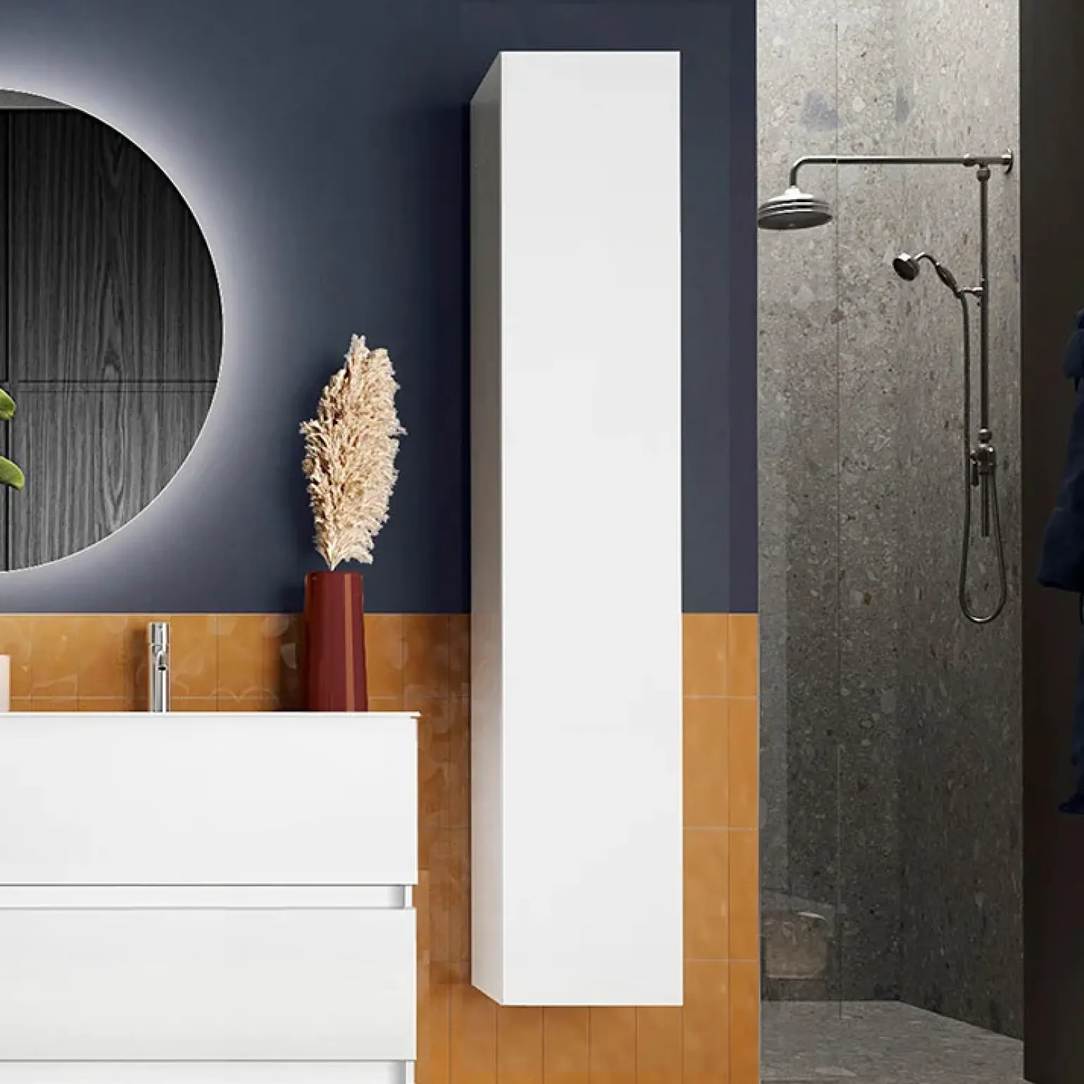 Colonna bagno 25x138h cm 1 anta bianco lucido Moon