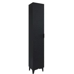 Colonna bagno 35x198h cm 1 anta nero frontale decorato Konny