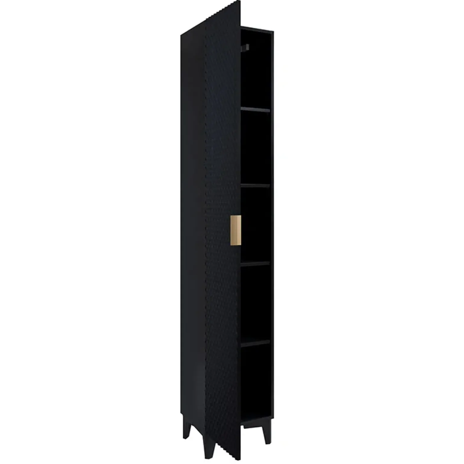 Colonna bagno 35x198h cm 1 anta nero frontale decorato Konny