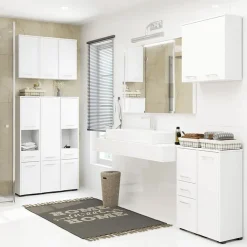 Colonna bagno 30x140h cm 2 ante bianco Woters