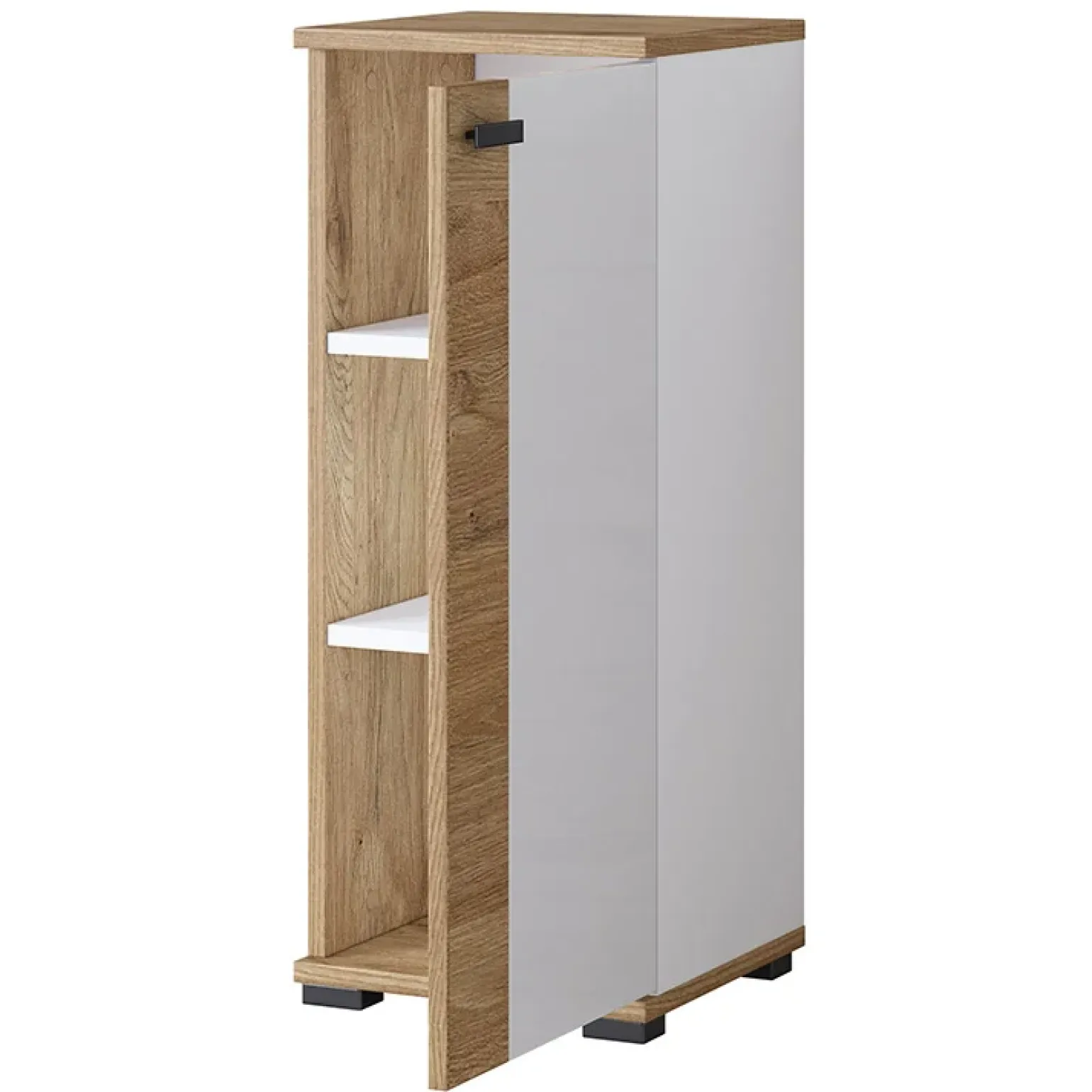 Colonna bagno 35x86h cm bassa 1 anta bianco lucido rovere Crystal
