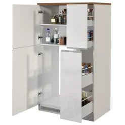 Colonna frigo dispensa cucina 90x165h cm moderna bianco rovere Gourmet