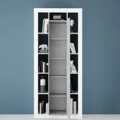 Colonna libreria 95x217h cm 1 anta bianco cemento Trilogy