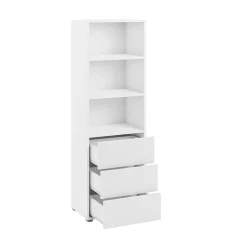 Colonna soggiorno 60x178h cm 3 cassetti 3 vani a giorno bianco Eindhoven
