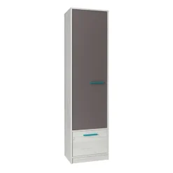 Colonna 50x195h cm 1 anta 1 cassetto cameretta bianco pino grigio blu Maya Gihome®