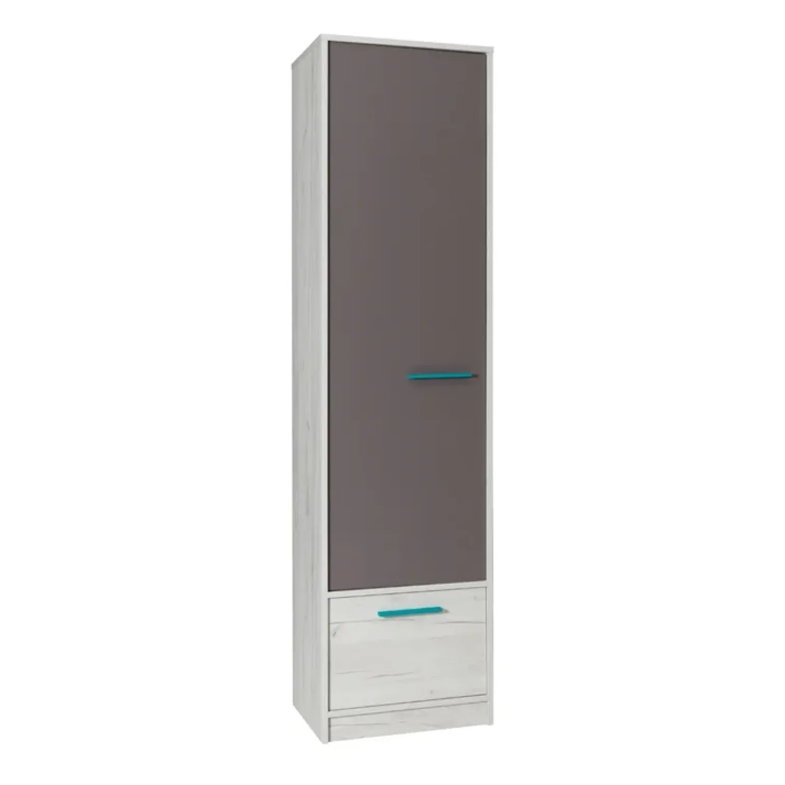 Colonna 50x195h cm 1 anta 1 cassetto cameretta bianco pino grigio blu Maya Gihome®