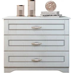 Comò classico 99x78h cm 3 cassetti bianco opaco Friuli