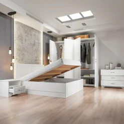 Comò classico 99x78h cm 3 cassetti bianco opaco Friuli