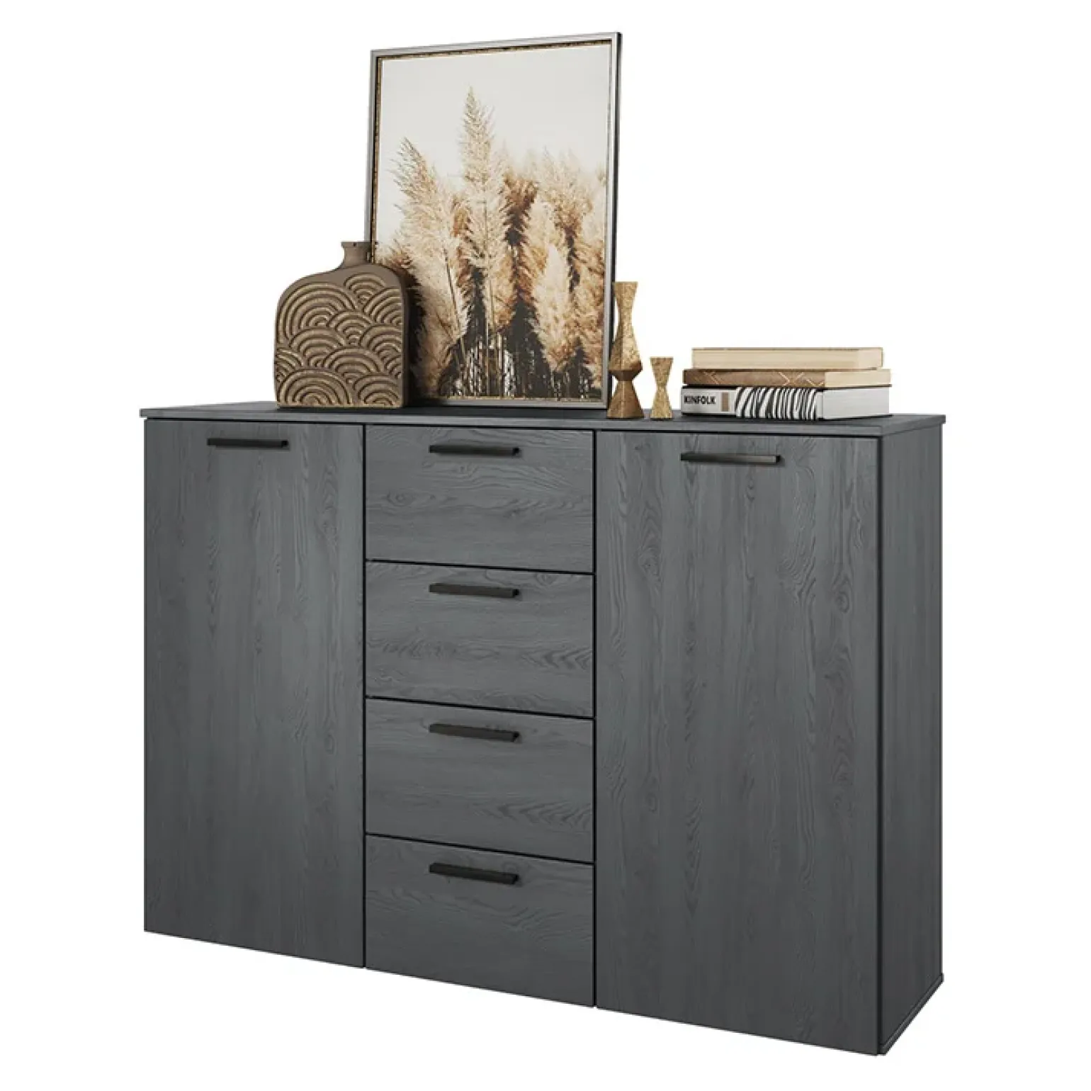 Comò 132x93h cm 2 ante 4 cassetti ossido Cortina Gihome®