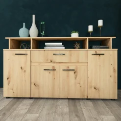 Comò 154x85h cm 4 ante moderno in rovere rustico Pippo