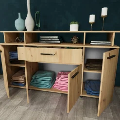 Comò 154x85h cm 4 ante moderno in rovere rustico Pippo