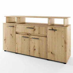 Comò 154x85h cm 4 ante moderno in rovere rustico Pippo
