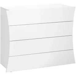 Comò 98x82h cm 4 cassetti moderno bianco lucido Neve