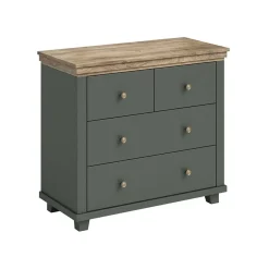 Comò 90x81h cm 4 cassetti moderno verde quercia Texel