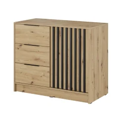 Comò 105x86h cm con cassetti moderno quercia nero Miller