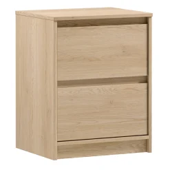 Comodino moderno 47x40h cm 2 cassetti rovere Funny