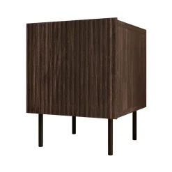 Comodino 45x53h cm 1 anta noce cannettato Gabiot