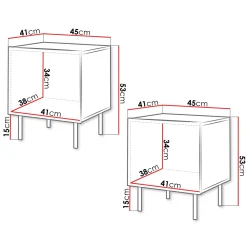 Comodino 45x53h cm 1 anta noce cannettato Gabiot