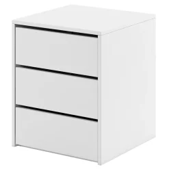 Comodino 50x60h cm 3 cassetti bianco opaco Ombra