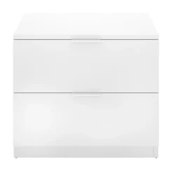 Comodino 46x50h cm 2 cassetti bianco opaco Manuel