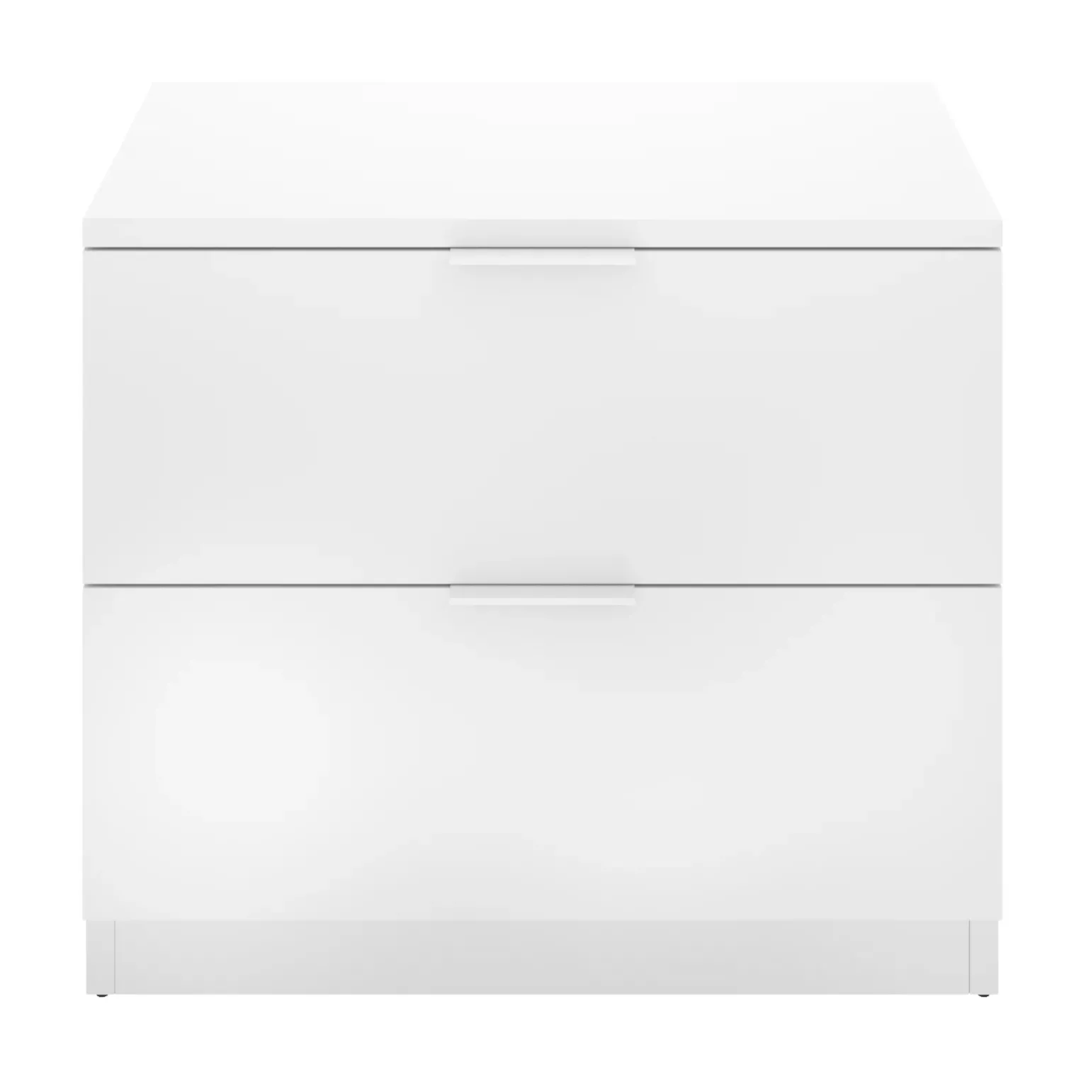Comodino 46x50h cm 2 cassetti bianco opaco Manuel