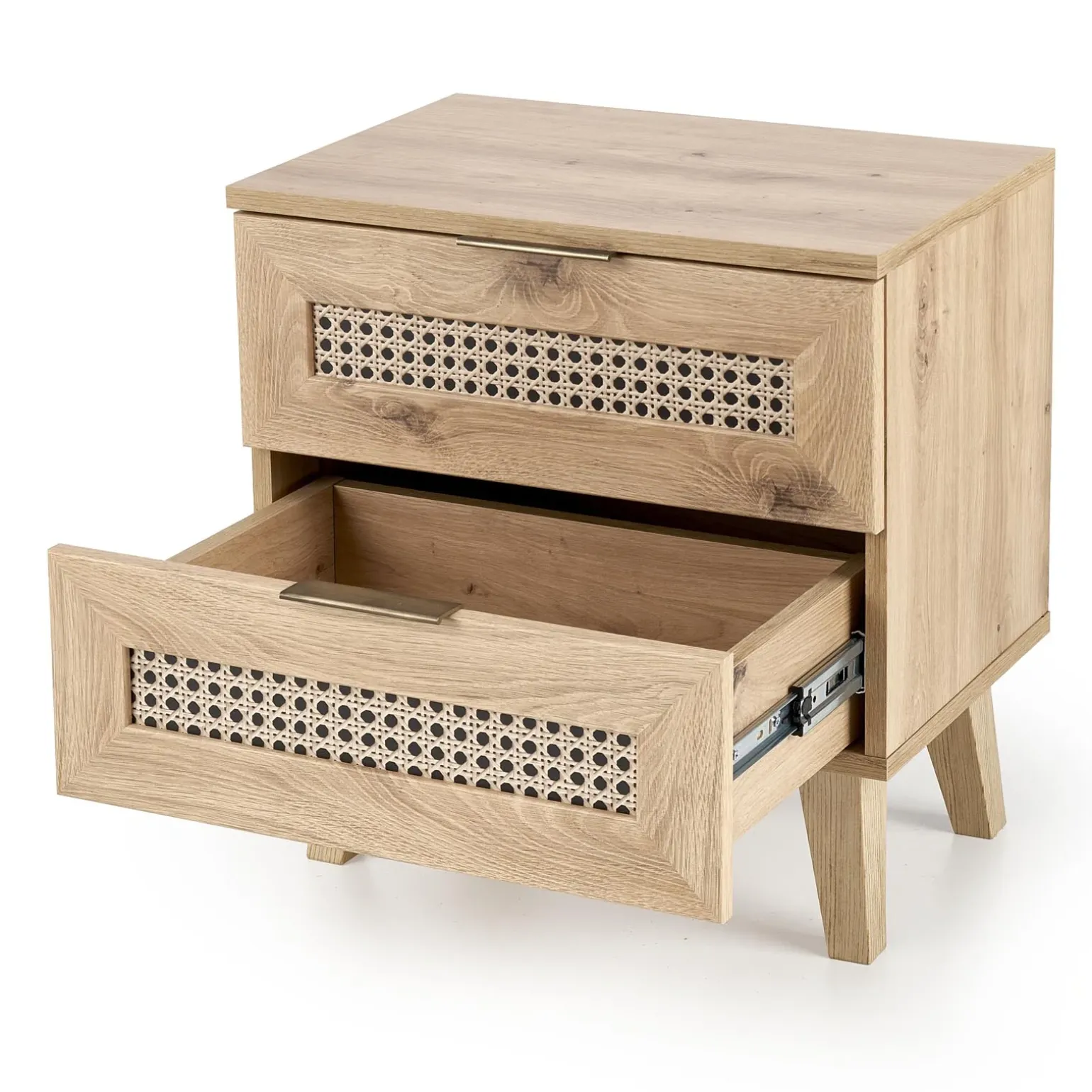 Comodino 50x52h cm 2 cassetti moderno rovere Sombra
