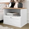 Comodino 62x48h cm 1 cassetto bianco rovere Relaxio