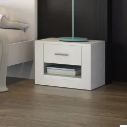 Comodino 50x40h cm 1 cassetto bianco opaco Ombra