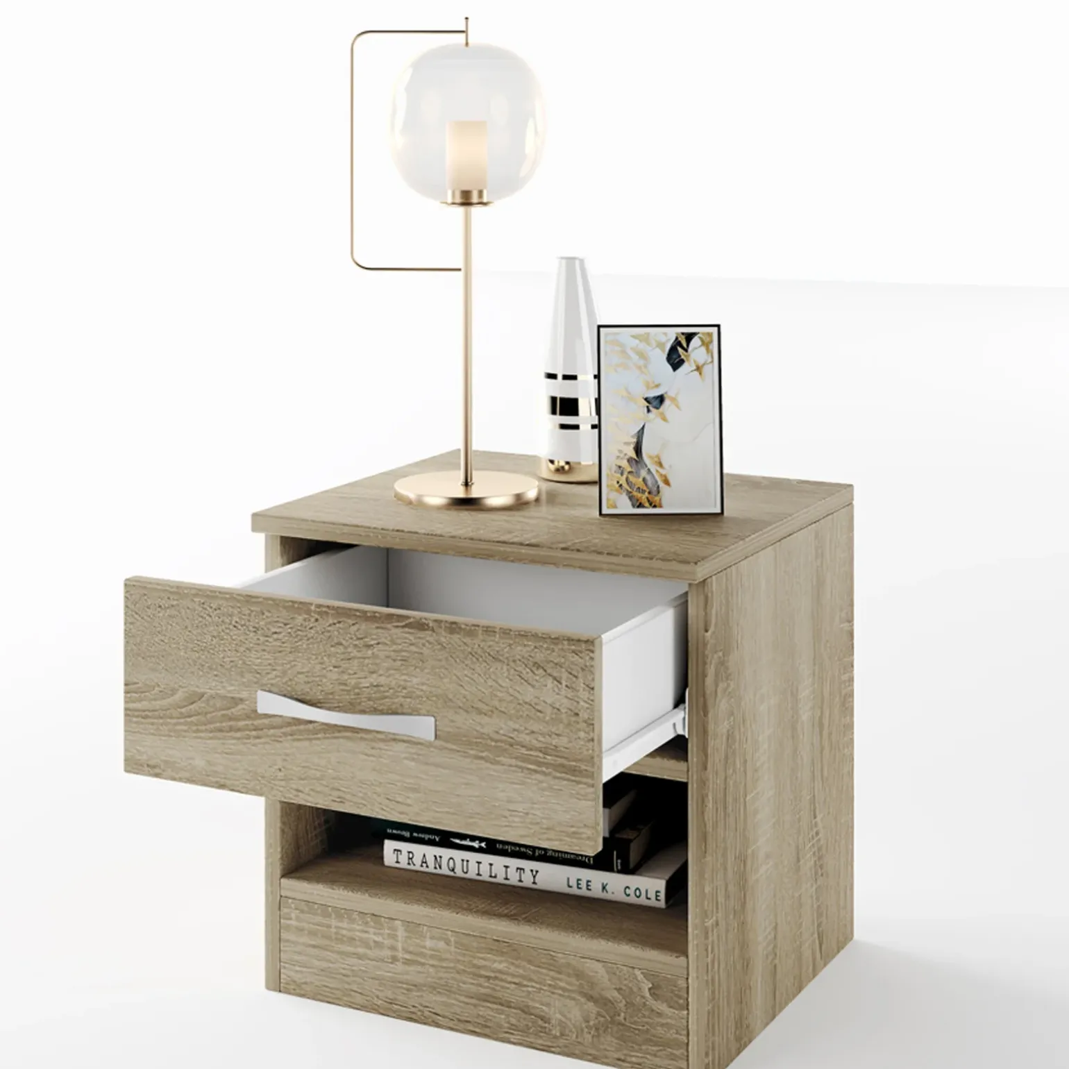Comodino 40x41h cm 1 cassetto rovere sonoma Selvaggia Gihome®