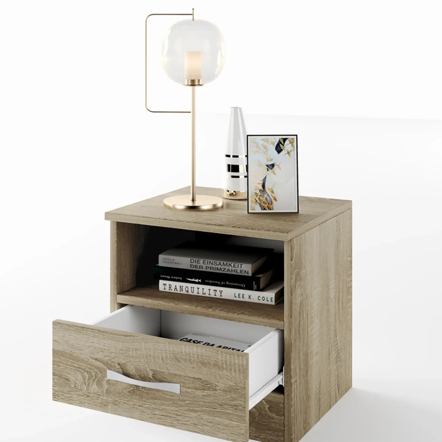 Comodino 40x41h cm 1 cassetto rovere sonoma Selvaggia Gihome®