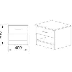 Comodino 40x41h cm 1 cassetto rovere sonoma Selvaggia Gihome®