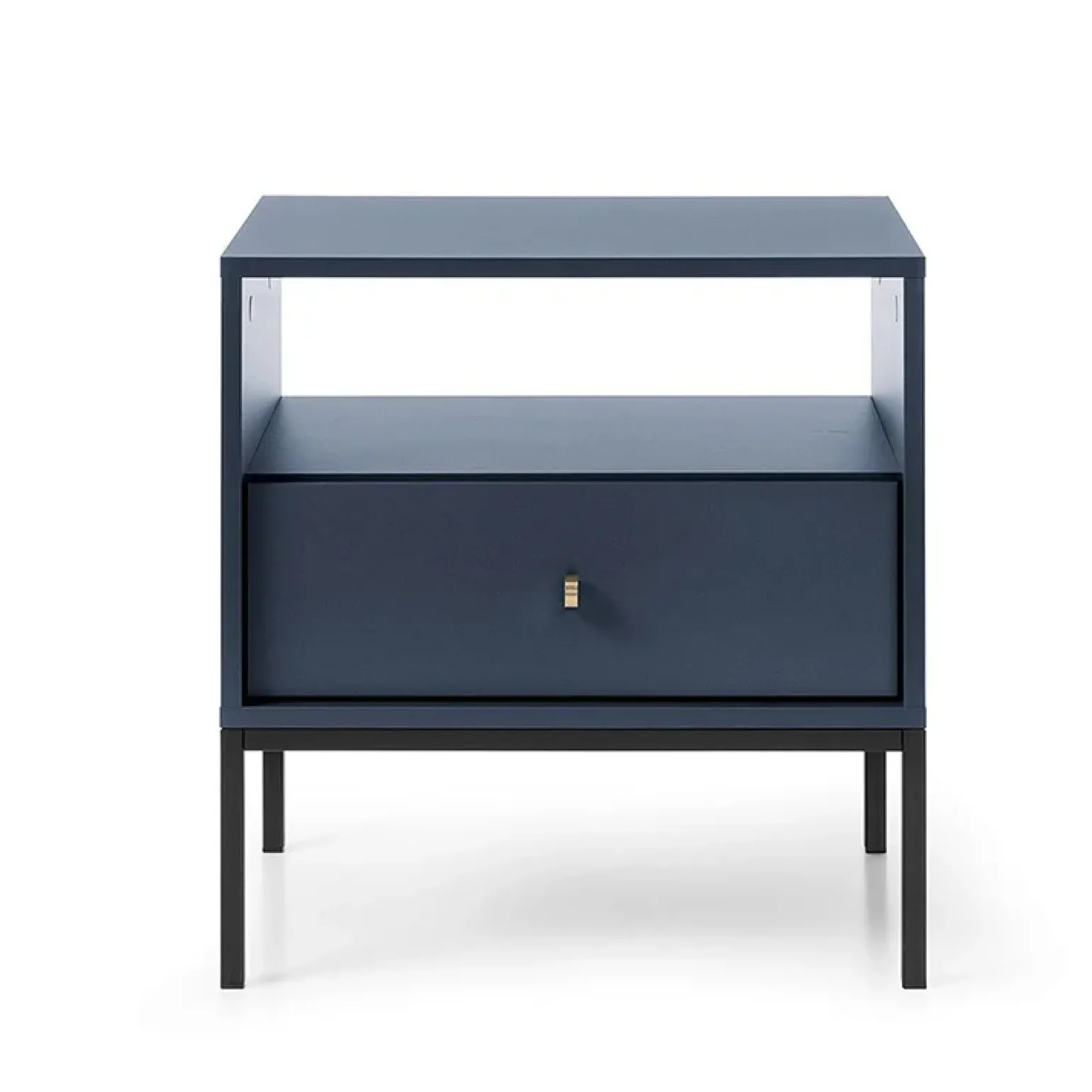 Comodino 54x56h cm 1 cassetto moderno blu notte Glory