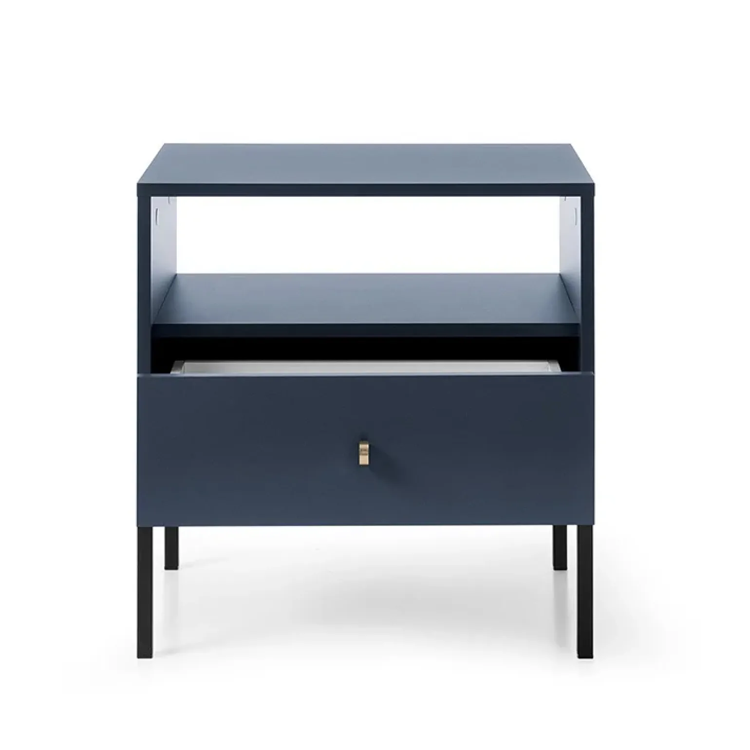 Comodino 54x56h cm 1 cassetto moderno blu notte Glory