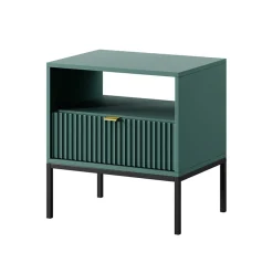 Comodino 54x56h cm 1 cassetto moderno verde Alisa