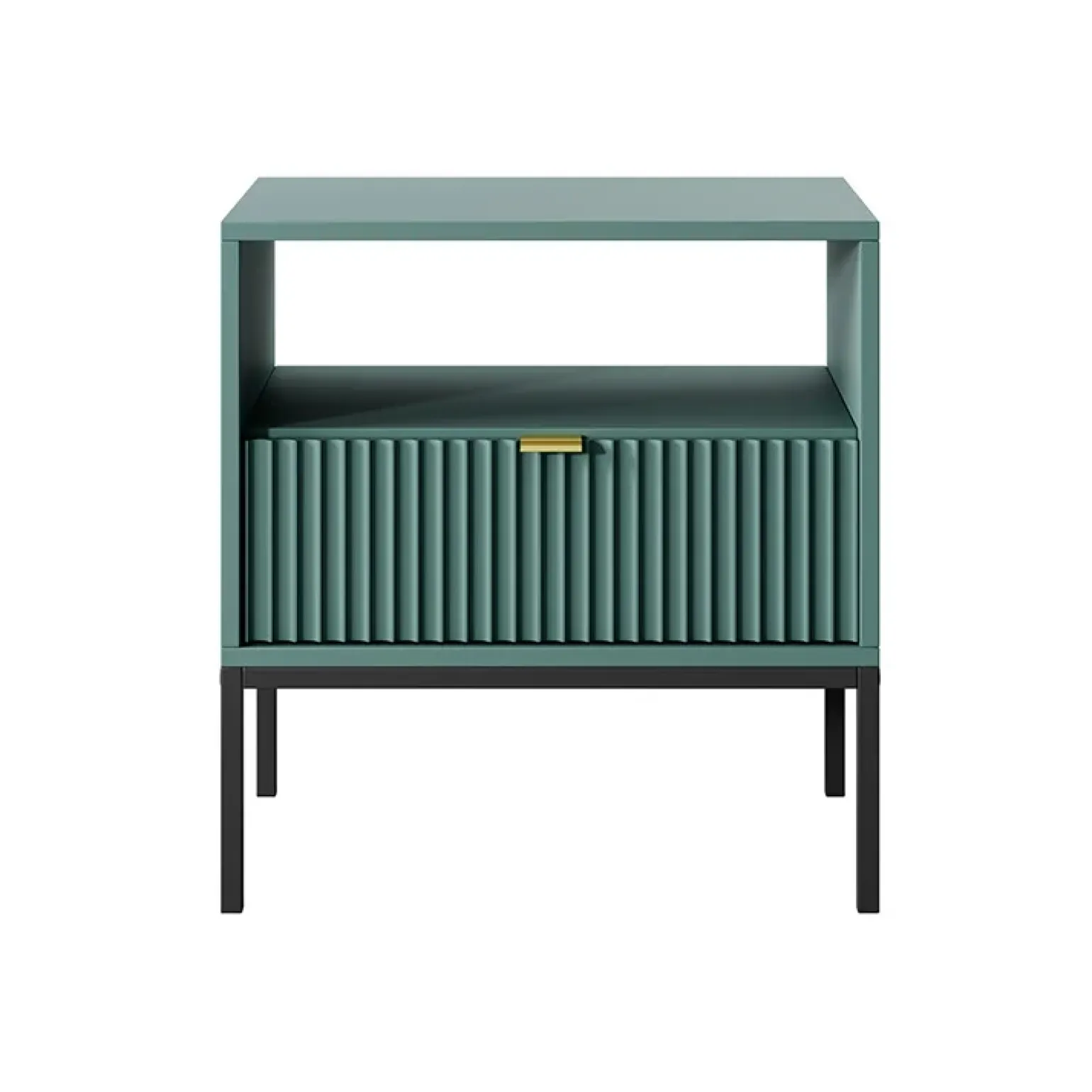 Comodino 54x56h cm 1 cassetto moderno verde Alisa