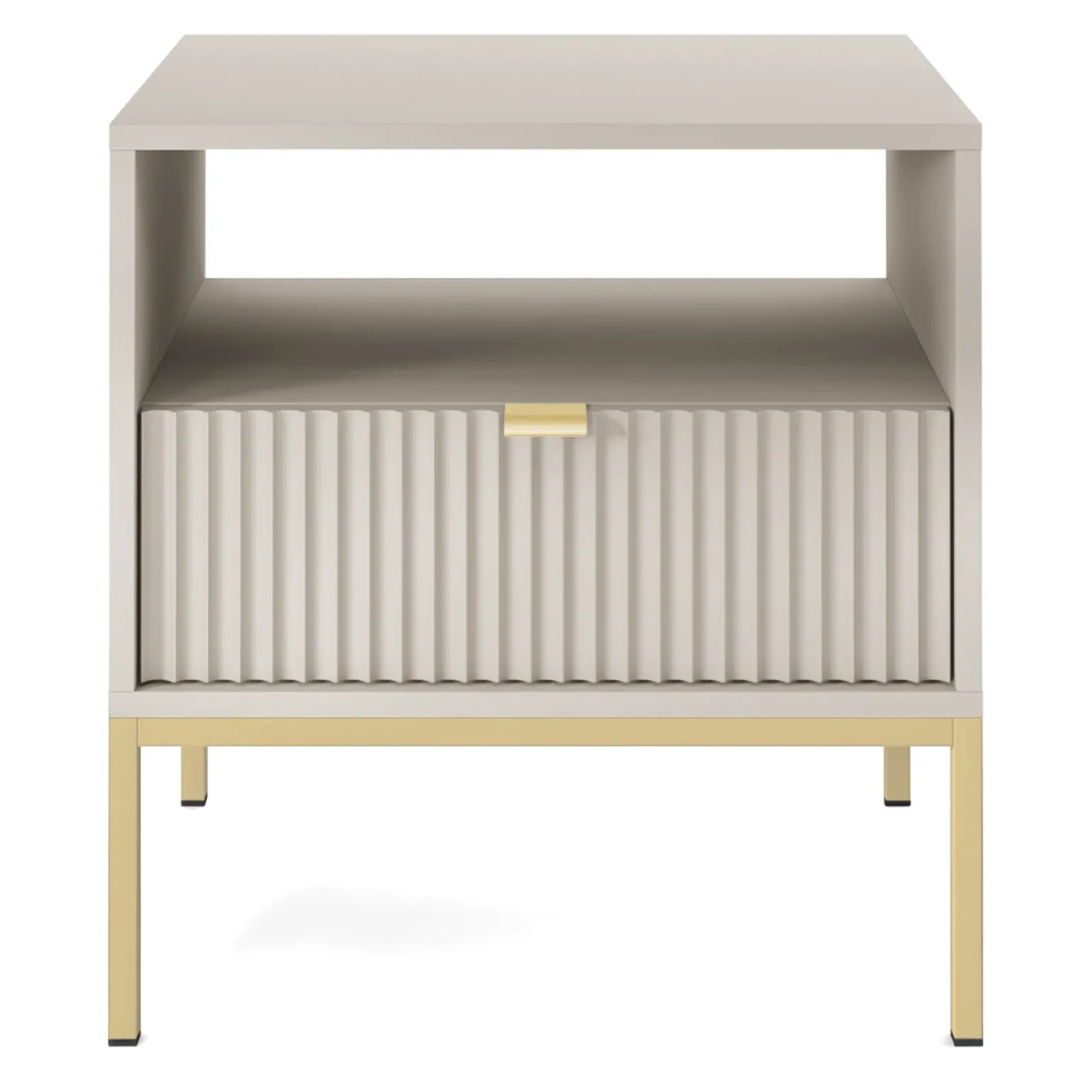 Comodino 54x56h cm 1 cassetto moderno beige Alisa