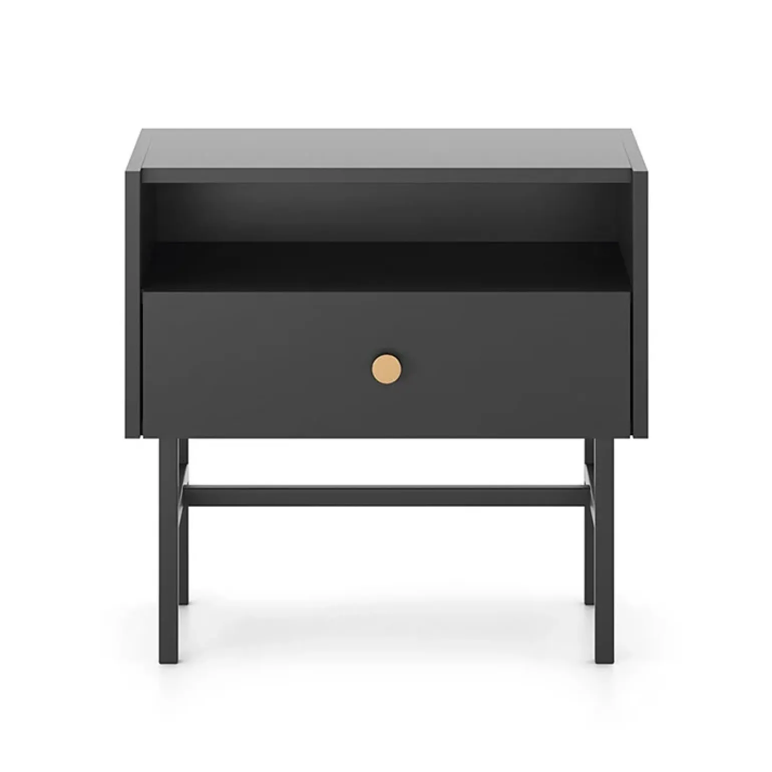 Comodino 55x52h cm 1 cassetto moderno nero Eterna